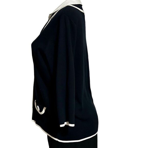 TanJay Jacket Women's Medium Shacket Black & White Classy Sophisticated Work - Picture 9 of 11